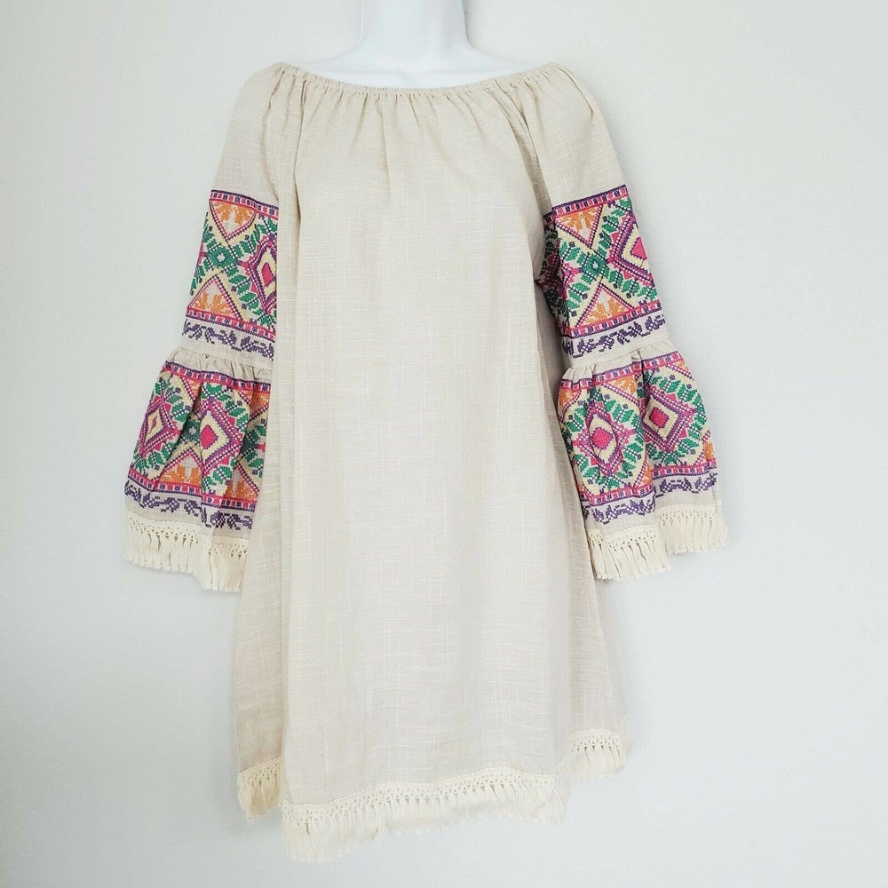 VELZERA NWT Med Aztec Tribal Peasant Tunic